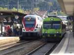 SBB / BLS - RE nach Bern und Regio nach Solothurn im Bahnhof Burgdorf am 04.10.2015