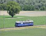 Triebwagentreffen Koblenz, August 2017. ABe 4/4 11, einst aus den Bestnden der SOB ist heute beim Verein Tunnelkino zumeist Weissensteintunnel bei Solothurn unterwegs. Hier ist er aber bei Leibstadt am Rhein abgelichtet.