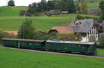 VHE/ Verein Historische Eisenbahn Emmental:
Anlässlich der Huttwiler Dampftage 2016 fand am 1. Oktober ein interessantes Triebwagentreffen statt.
Jungfernfahrt des frisch aufgearbeiteten ABDi 722 mit dem VHE BDe 2/4 240, ehemals EBT, auf der Museumsstrecke Sumiswald-Huttwil.
Foto: Walter Ruetsch