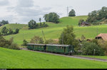 VHE/EBT BDe 2/4 240 fährt am 1. Oktober 2016 mit dem frisch renovierten ABDi 722 kurz vor Dürrenroth in Richtung Huttwil.