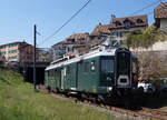 SBB: BDe 4/4 1643 im Lavaux als  Train des Vignes  bei Chexbres-Village am 8.