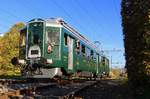 BDe 4/4 1643  Wyländerli  vom SBB Historic Team Winterthur bei der Abfahrt am 14. Oktober 2017 vom Bahnhof Bauma via Neuthal, Bäretswil nach Hinwil. 