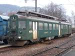 OeBB - Triebwagen BDe 4/4 651 ( ex SBB BDe 4/4  1651 ) Abgestellt im Bahnhofsareal von Balsthal am 30.12.2007