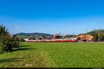 Am 16.10.2021 ist SBB Historic RAe TEE II 1053 unterwegs mit einem Extrazug nach Luzern und konnte hier bei Zäziwil aufgenommen werden
