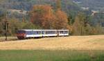 Bis in die 70-er Jahre waren die Reisezugwagen der SBB tannengr�n. Mit Swissexpress und Kolibri wurden die Fahrzeuge bunter.
Sp�ter wurden nach Revisionen auch �ltere Wagen farbig lackiert. So wie dieser RBe 4/4 Pendelzug im Kolibridesign. Die Rote Front f�rdert auch die Erkennbarkeit, dient der Unfallverh�tung.
DSF hat eine Komposition betriebsf�hig erhalten und am 16.08.2026 f�r das Jubil�um 150 Jahre Winterhur-Koblenz verkehren lassen.