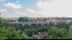 Am ESAF 2013 kam zwischen Bern und Burgdorf ein auf 8 Zwischenwagen verlängerter RBe-540-Sandwich-Pendel zum Einsatz. Am 31. August 2013 befindet sich der Extrazug kurz vor dem Bahnhof Bern.