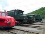 SBB - Fahrzeugparade RAe 2/4 1001 und Ae 4/7 10905 und Ce 6/8 14305 und C 8395 und Gartenbahn und noch die Ae 8/14 11801 am Depotfest im Depotareal in Olten am 08.05.2010