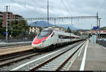 ETR 610 705-1 und ETR 610 ??? SBB als EC 319 von Zürich HB (CH) nach Milano Centrale (I) stehen im Bahnhof Lugano (CH) auf Gleis 2.