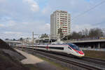 ETR 610 fährt Richtung Bahnhof Muttenz. Die Aufnahme stammt vom 06.01.2022.