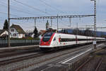 ICN 500 019  Friedrich Glauser  durchfährt den Bahnhof Rupperswil. Die Aufnahme stammt vom 07.01.2022.
