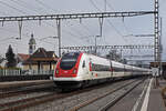 ICN 500 010  Robert Walser  durchfährt den Bahnhof Rupperswil. Die Aufnahme stammt vom 04.02.2022.