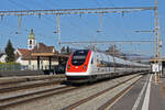 ICN 500 028  Francesco Borromini  durchfährt den Bahnhof Rupperswil. Die Aufnahme stammt vom 10.03.2022.