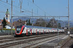 RABDe 502 018-0 Twindexx durchfährt den Bahnhof Rupperswil. Die Aufnahme stammt vom 28.03.2022.