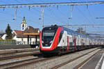 RABDe 502 001-6 Twindexx durchfährt den Bahnhof Rupperswil. Die Aufnahme stammt vom 10.03.2022.