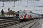 RABDe 502 017-2 Twindexx durchfährt am 27.02.2023 den Bahnhof Rupperswil.
