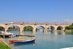 Ein SBB RAB 503 unterwegs am 15.Sept.20 auf der Strecke Mailand - Venedig, auf der Brücke die den Fluss Mincio in Peschiera del Garda überquert.