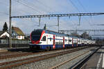 RABe 511 066 KISS durchfährt den Bahnhof Rupperswil. Die Aufnahme stammt vom 04.02.2022.