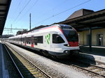 SBB - Triebzug RABe 521 019 bei der einfahrt im Bahnhof Delemont am 09.07.2016