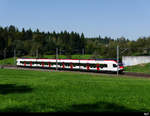 SBB - Regio nach Sursee mit dem Triebzug RABe 523 055 unterwegs bei Rothenburg am 25.09.2018