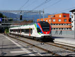 SBB - Triebzug RABe 524 016 bei der einfahrt im Bahnhof Bellinzona am 31.07.2020