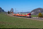 CJ RBDe 566 I 222 wird am 01.03.2021 von Bonfol nach Interlaken Ost überführt und konnte hier kurz nach der ehemaligen Station Faulensee aufgenommen werden.