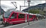 S1 1522 nach Schiers mit ABe 4/16 3105 steht abfahrbereit in Rhäzüns.