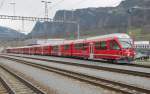 Die  Allegra  Triebzge ABe 4/16 Nr.3104 und 3101(8 teilig)auf Testfahrt in Untervaz.11.04.13