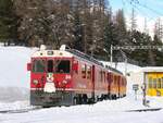 Im Rahmen der Verschrottung dieser berühmten Triebwagen    ABe 4/4 III 52 und 56, Depot Pontresina, 05-02-2009