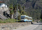 Centovallibahn (FART).
ABe 4/6 53 unterwegs nach Camedo bei Ponte Brolla am 10. Oktober 2021.
Foto: Walter Ruetsch