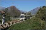 Der FART ABe 4/8 48 ist kurz nach Masera schon fast am Ziel seiner Fahrt von Locarno nach Domodossola.