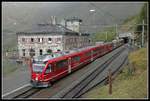 ABe 8/12 3501 mit Berninaexpress in Alp Grüm am 2.10.2019.