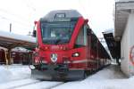 RhB Allegra ABe 8/12 3510  Alberto Giacometti  wartet in St. Moritz auf die Abfahrt als RE nach Landquart. 08.02.2014