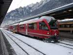 RhB - Triebzug ABe 8/12 3510 als Zugfahrzeug für den Bernina Express im Bahnhof Chur am 02.01.2015