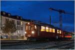 Der RhB ABe 4/4 I N° 35 wartet als aller letzter Zug der Saison 2020 in Blonay auf die Abfahrt nach Chaulin.