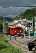 Der RhB ABe 4/4 N° 35 erreicht mit seinem Extrazug am 13. Juni 2011  Vevey.