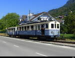 tpc/ASD / BC - Oldtimer Triebwagen BCFe 4/4 1 mit Beiwagen C 35 der (tpc ASD) bei der Ausfahrt vom Bahnhof in Blonay am 10.09.2023