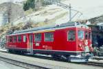 RhB - ABe 4/4 II 44 am 09.03.1998 in Alp Gr�m - Gleichstromtriebwagen Bernina - Baujahr 1964 - SWS/BBC/MFO/SAAS - 680 KW - Gewicht 41,00t - 1./2.Klasse Sitzpl�tze 12/24 - L�P 16,54m - zul�ssige