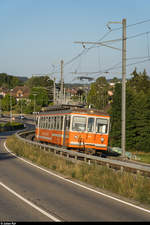 ASm Ersatzzug mit Be 4/4 103 am 29. Juli 2020 bei Kaltenherberg.
