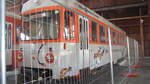Der Trognerbahn BDe 4/8 21 steht am ‎15. April 2009 in einer Halle auf dem Altfeldareal in St.Margrethen. Der Triebwagen wurde zusammen mit dem Steuerwagen an die Rittnerbahn im Südtriol verkauft. Da wo vor 8 Jahren die Trieb- und Steuerwagen standen, ensteht zur Zeit das neue Doppelstockkompetenzzentrum von Stadler Rail. Es ist das letzte Bild dieses Triebwagens in der Schweiz