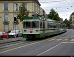 LEB - Nachschuss der Triebwagen Be 4/8 35 + Be 4/8 32 unterwegs in Lausanne als Probe/ Dienstzug am 06.09.2020