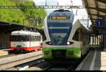 TransN - RABe 523 077 und BDe 4/4 3 im Bahnhof Le Locle am 09.05.2026