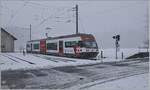 Bei recht winterlichen Verhätnissen mitten im März erreicht der Zentralbahn Be 125 013 (ex CEV MVR Be 2/6 7004  Montreux  bzw.
