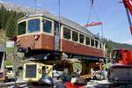 Der Be 4/4 22 der BLM den man am 14.5.24 auf der Winteregg auf den Transporter aufgeladen hat.