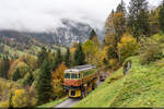 BLM BDe 4/4 21 / Lauterbrunnen, 23. Oktober 2024<br>
Abtransport der alten Triebwagen der BLM mit dem Spezialfahrzeug Castor und Pollux. Die BDe 4/4 haben bei der Kohlebahn Meuselwitz eine neue Heimat gefunden.