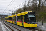 Be 6/8 Tramlink 102 der WB, auf der Linie 19, bedient am 30.03.2026 die Haltestelle Lampenberg- Ramlinsburg. Aufnahme Bubendorf.