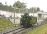 Lokparade  im Juni 1997 in Lausanne.Der UeBB Dampftriebwagen CZm 1/2 (Esslingen 1902)stellt sich den Zuschauern vor.1997 waren an verschieden Orten in der Schweiz Eisenbahnfeste zum 150 Jahr