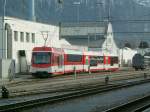 Neuer Panorama Triebzug  KOMET  Typ ABeh 4/10 f�r die Matterhorn-Gotthardbahn am 05.02.08 im RhB Depot Landquart