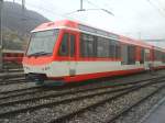 Ein BDseh 4/8 des Zermatt Shuttle steht ganz neu und noch unbeschriftet f�r Testfahrten in Landquart.