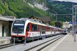 ZB Adler ABeh 150 101  Bern und Fink ABeh 160 004 am 24.5.20 im Bahnhof Meiringen.
