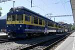 Die drei ABeh 4/4 Ii 311–313 der BOB stehen am 19.9.25 im Bahnhof Interlaken Ost für die Abschiedsfahrt bereit.